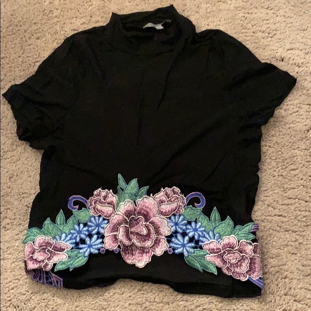 SHEER black crop top